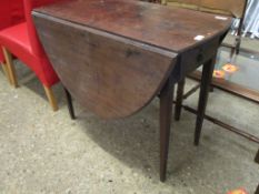 Georgian mahogany Pembroke Table, with single drawer beneath, 93 x 121cm extended