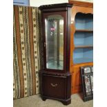 Reproduction mahogany corner Display Cabinet