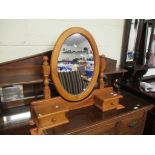 Modern pine Dressing Table or Toilet Mirror, width 78cm