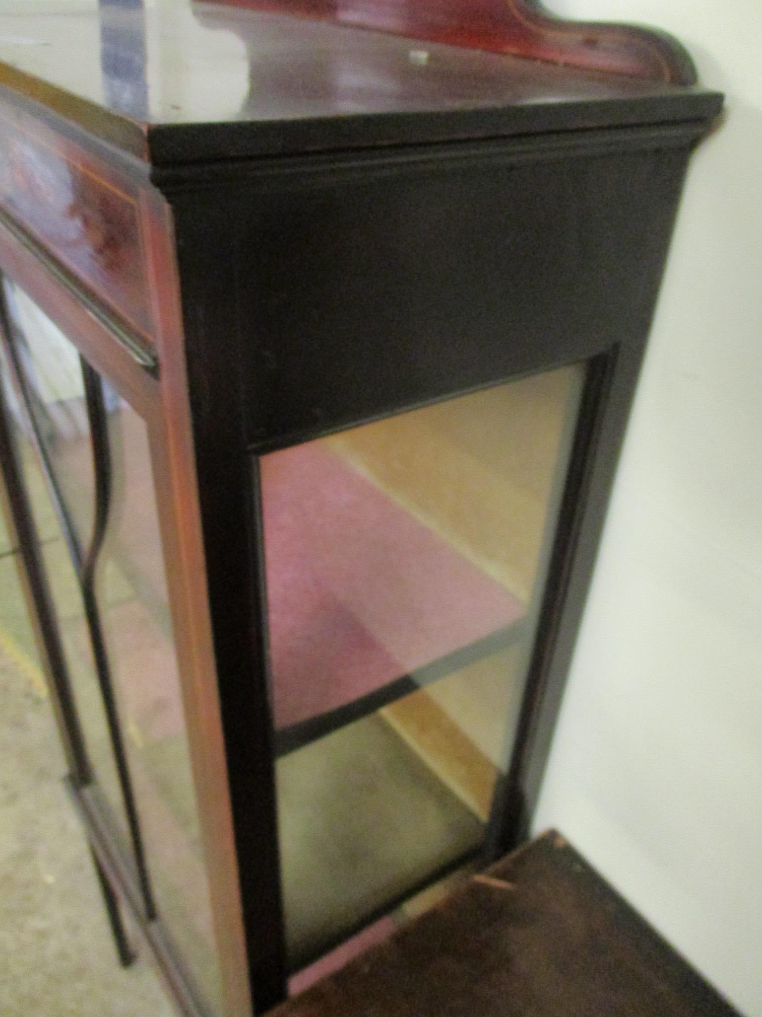 Edwardian mahogany glazed Display Cabinet, width 59cm - Image 5 of 5