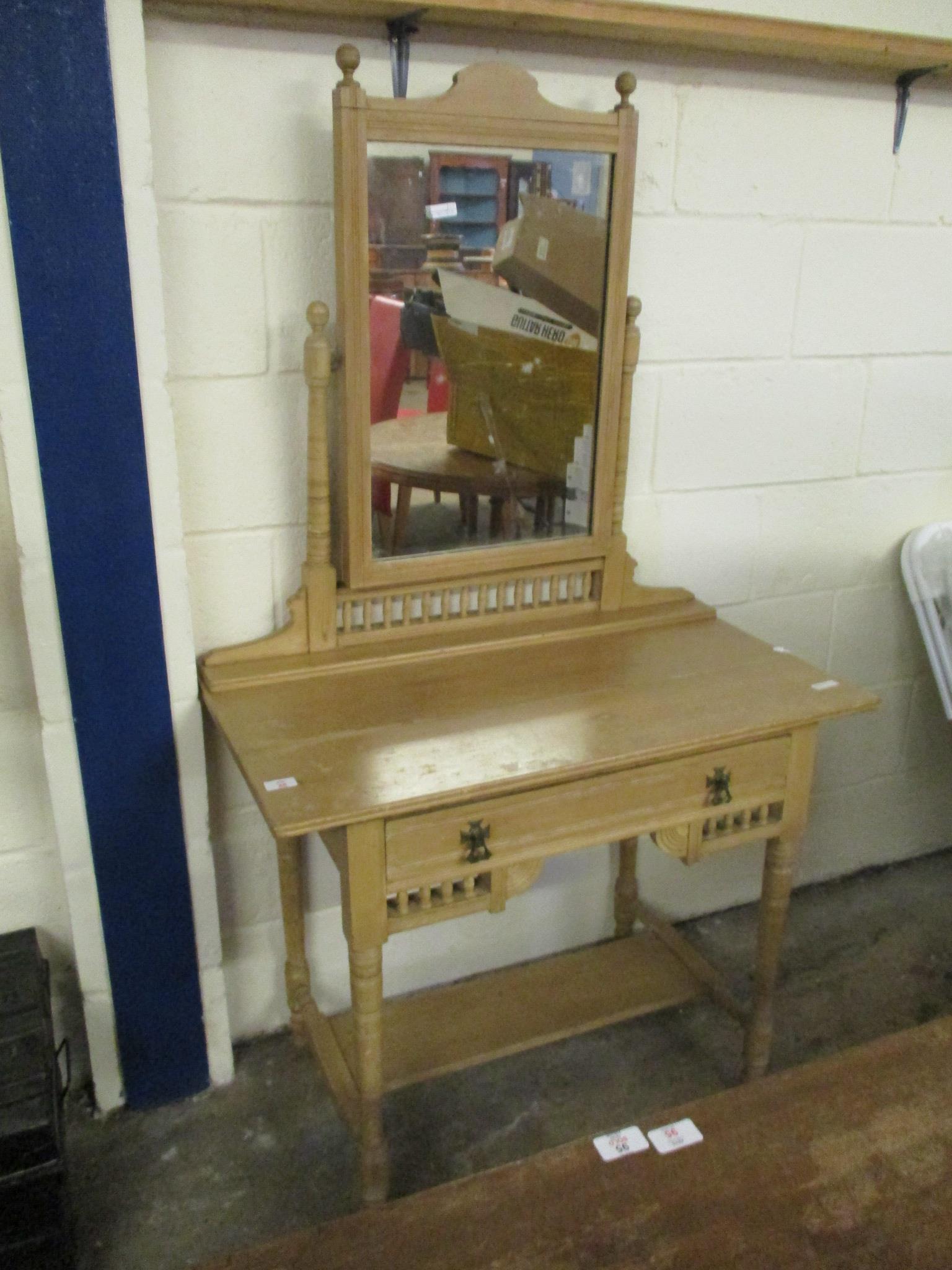 Colonial or Shaker style pine mirror-back Dressing Table, width 91cm - Image 3 of 5