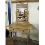 Colonial or Shaker style pine mirror-back Dressing Table, width 91cm