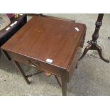 Small single-drawer mahogany drop-leaf occasional Table, width 58cm folded