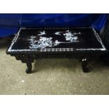 Modern Eastern-style Coffee Table, decorated with mother-of-pearl inlaid floral and bird scenes to