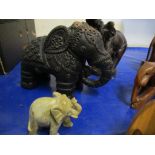 Collection various treen and other small Elephant Figures, t/w various Crib Boards and Cards.
