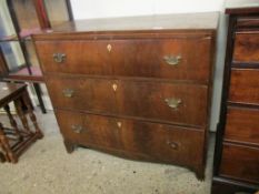 C19th mahogany Chest of Drawers, with satinwood banding, width 92cm