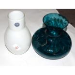 Two Art glass shaped vases with Swedish manufacturer marks