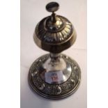 Silver plated desk bell, height 23cm