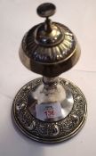 Silver plated desk bell, height 23cm