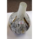 Large Murano glass vase with white and copper style decoration