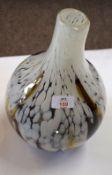 Large Murano glass vase with white and copper style decoration