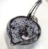 Glass swan shaped dish marked Murano