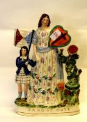 Staffordshire group entitled 'Band of Hope', 37cm high