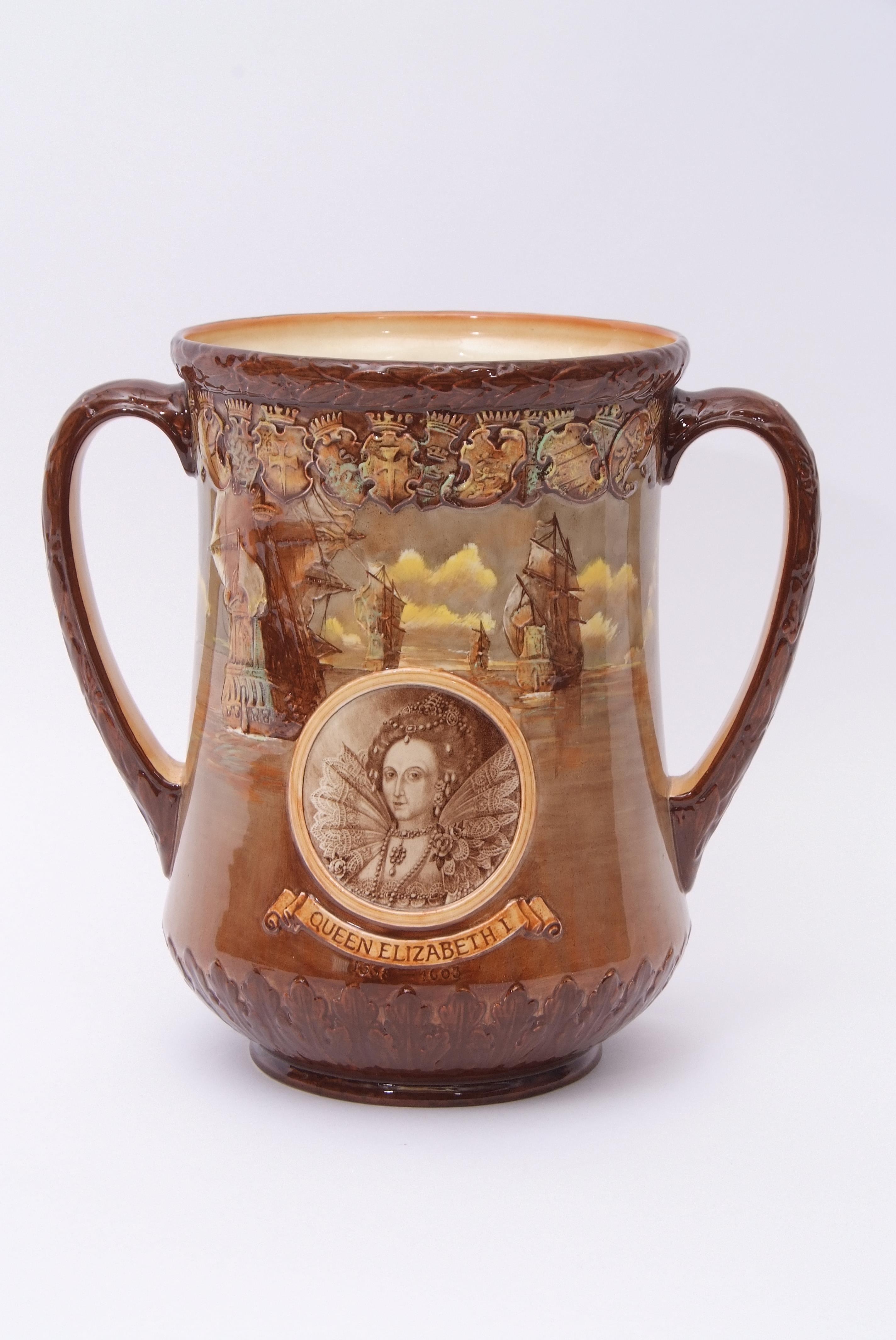 Royal Doulton limited edition loving cup to commemorate the Coronation of Queen Elizabeth II, the - Image 3 of 6