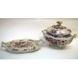 19th century stoneware tureen, cover and stand, all decorated with a Japan pattern in Mason's