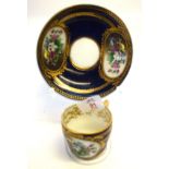 Late 18th/early 19th century Moscow (Gardner) factory porcelain cup and saucer decorated with a