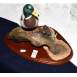 Model of a mallard duck by Don Briddell for Border Fine Arts, 24cm high