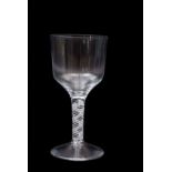 18th century goblet circa 1760, the large ogee bowl with 1 pint capacity over an opaque single