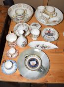 Quantity of Minton, Coalport miscellaneous porcelain including Commemorative pieces
