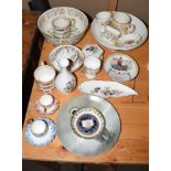 Quantity of Minton, Coalport miscellaneous porcelain including Commemorative pieces