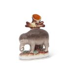 Staffordshire figure of Jumbo the elephant, 17cm high