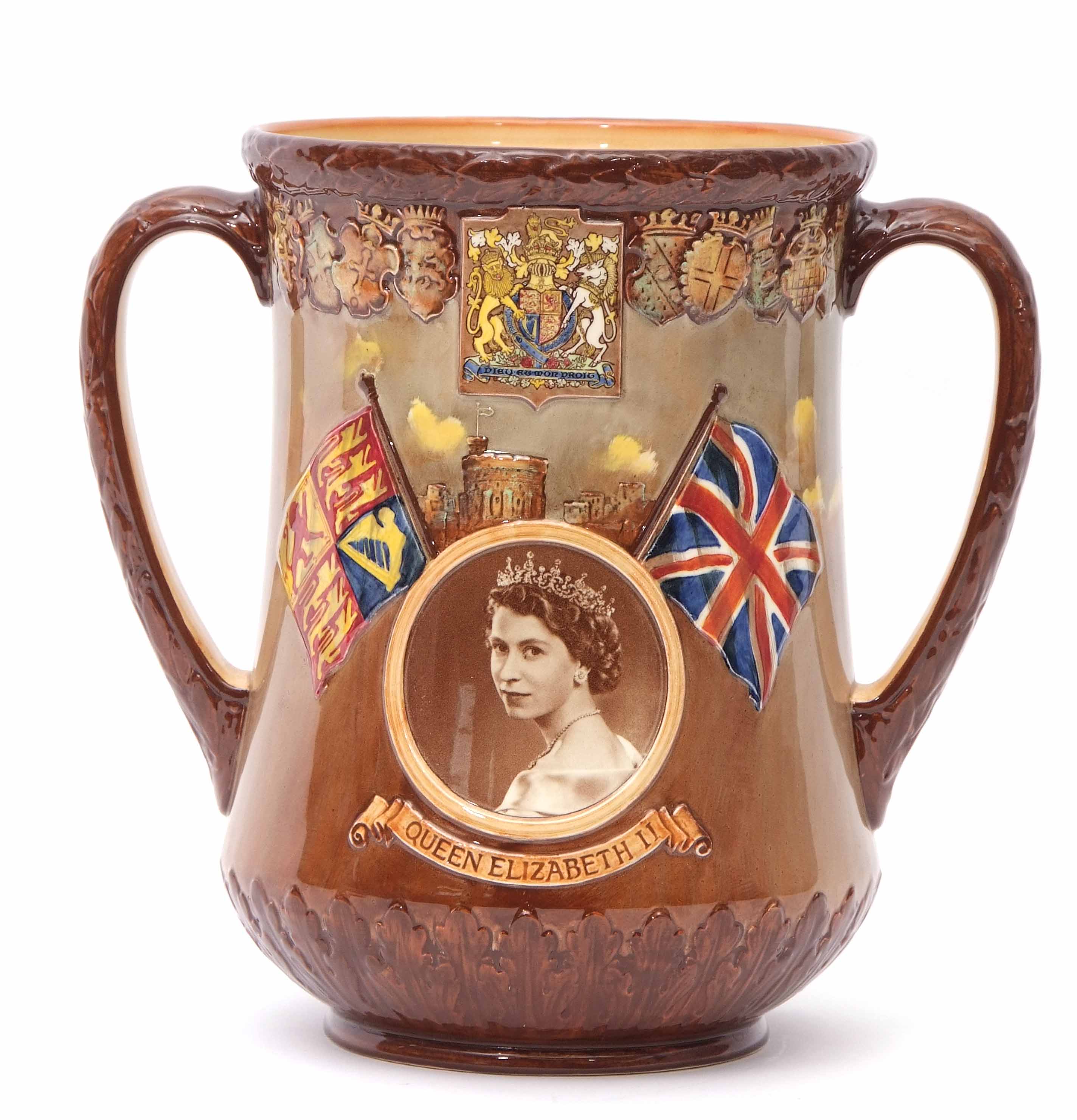 Royal Doulton limited edition loving cup to commemorate the Coronation of Queen Elizabeth II, the