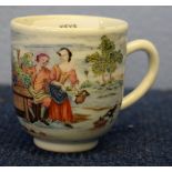 18th century Chinese porcelain cup, probably European decorated, possibly in the Giles Atelier, with