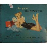 Tin sign for Schweppes