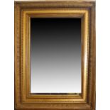 Gilt and gesso rectangular wall mirror with moulded frame 66cm x 47cm