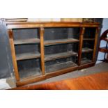 19th century mahogany bookcase with moulded edge, fitted adjustable shelving, 201cm wide