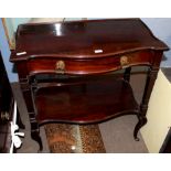 Late 19th/early 20th century mahogany side table, serpentine front with single freize drawer and