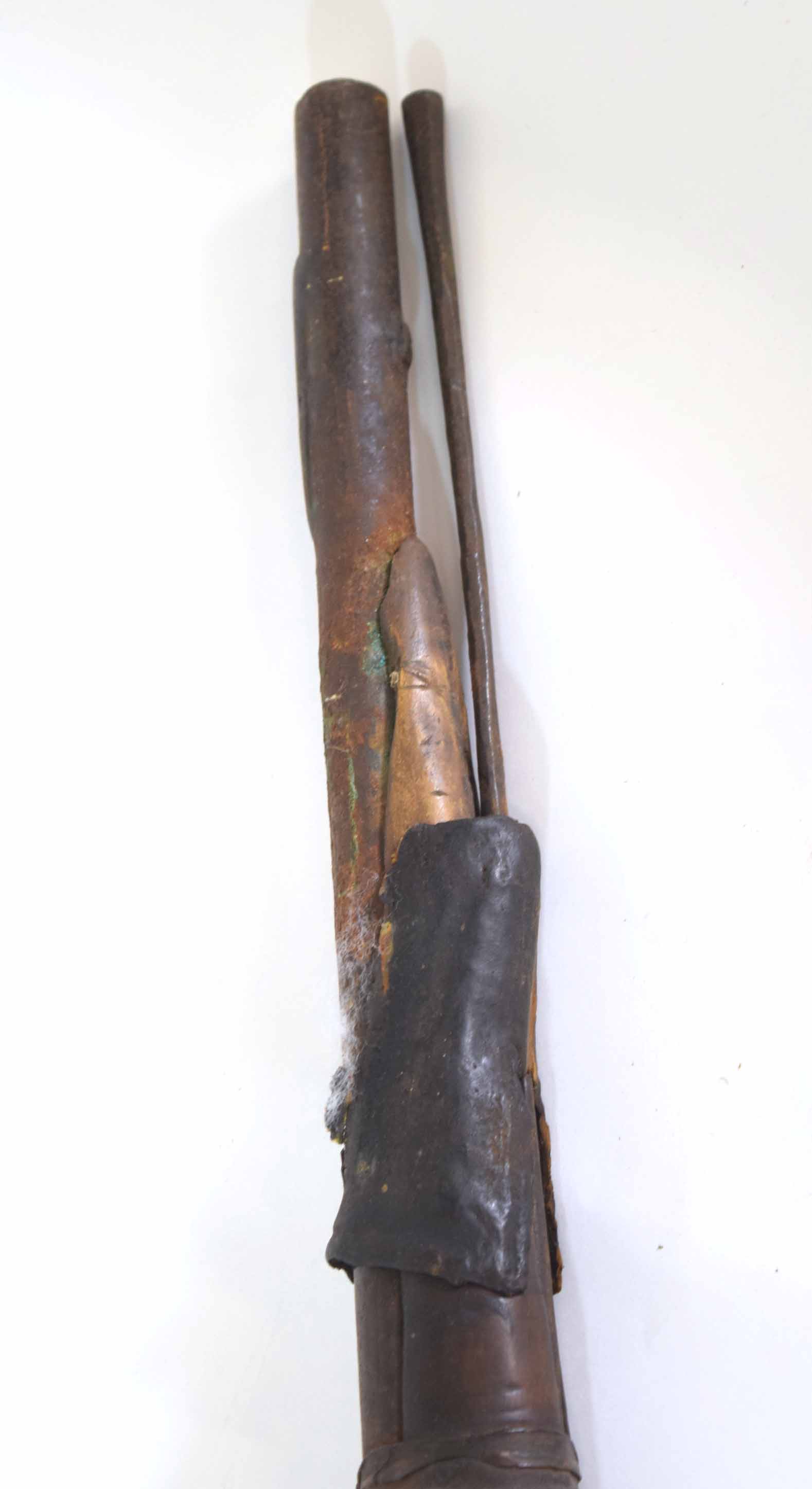 19th century flintlock musket, markings to lock plate illegible, overall length 132cm - Image 9 of 12
