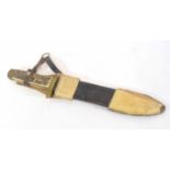 Very large Bowie knife, made in Whitby by Solingen Chrome with brass hilt and pommel, stag antler