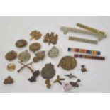 Small quantity of 20th century military cap badges and insignia to include 8th Battalion City of