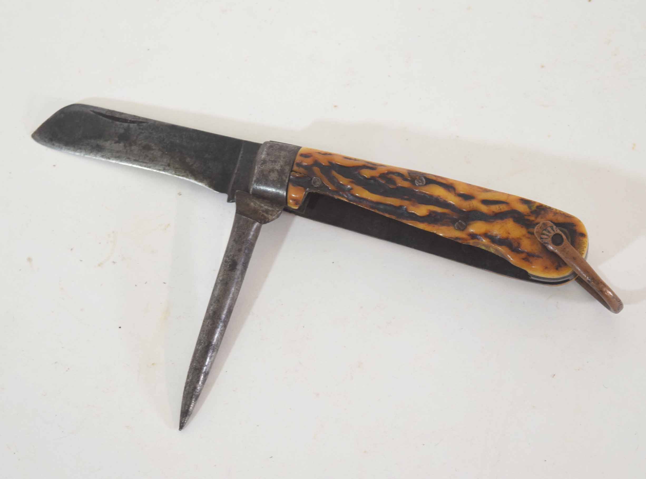 Large late 19th century/early 20th century Naval clasp knife with marlin spike, by Sheffield - Image 3 of 3