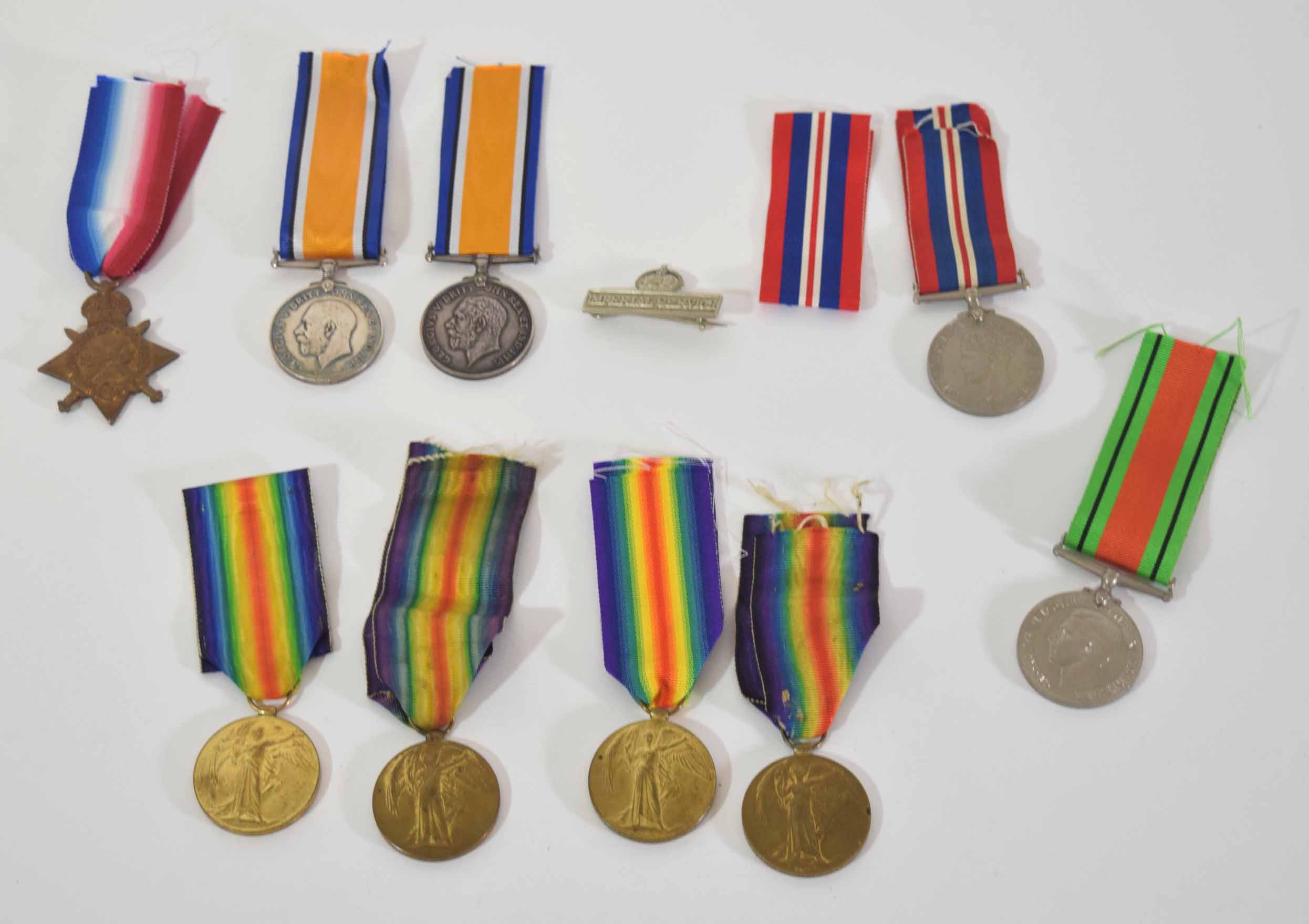 Quantity of WWI and WWI medals to include 1914-1915 Star, inscribed to 18/754 Victor Thurston Grimes