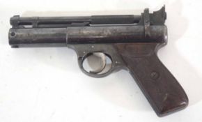 Webley Senior .22 cal air pistol, by Webley & Scott Ltd, Birmingham, with Bakelite pistol grips,
