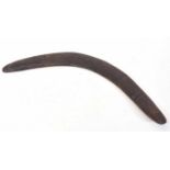 Australian Aboriginal boomerang, with geometric design to top, length 54cm