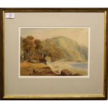 S Watkins (19th Century), Coastal Scene - North Devon 1937, watercolour, signed and inscribed with