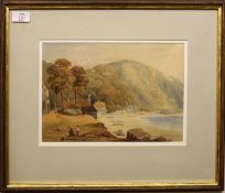 S Watkins (19th Century), Coastal Scene - North Devon 1937, watercolour, signed and inscribed with