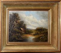 Dumont (19th/20th Century), Landscape Studies, pair of oils on panel, both signed, 19 x 24cm, (2)