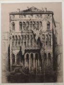 Andrew F Affleck, RSE (1874-1935), 'Palazzo, Loredan', black and white etching, signed in pencil to