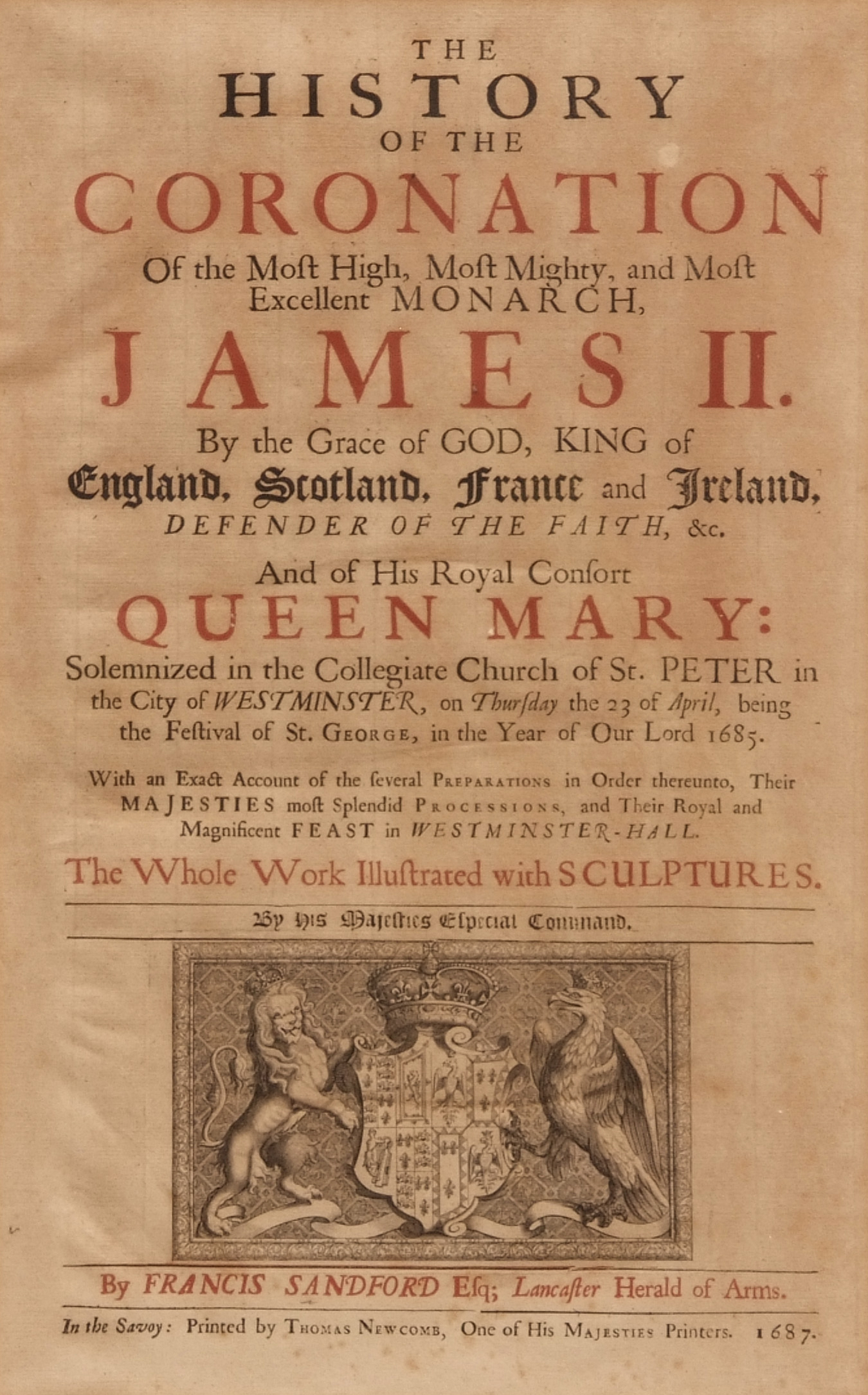 Francis Sandford The History of the Coronation of the Most High Most Mighty and Most Excellent - Image 19 of 20