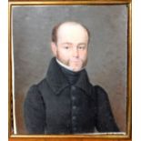 LeGenvre (19th Century), Potrait of a Gent wearing Black Jacket, portrait miniature, signed nd