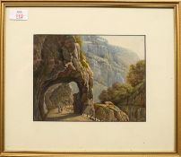 Italian School (19th Century), 'Arch of Donna, Aosta Valley Circa 1840', hand coloured aquatint,