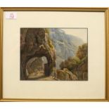 Italian School (19th Century), 'Arch of Donna, Aosta Valley Circa 1840', hand coloured aquatint,