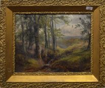 Attributed to George Turner of Derby (1843-1910), Wooded Landscape, oil on canvas, 35 x 45cm