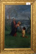 Amy Frere (20th Century), Religious Scene, oil on canvas, signed lower left, 40 x 24cm