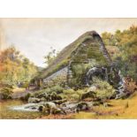 Charles L Saunders (19th Century), Old Mill Chagford near Exeter, watercolour, signed lower left