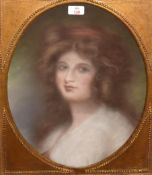 English School (19th Century), Potrait of a Young Lady, pastel, 44 x 34cm